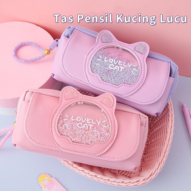 

Tempat Pensil Glitter Lovely Cat/Tempat Pensil 3 Lapis Berkapasitas Besar/Tempat Pensil Glitter Cute