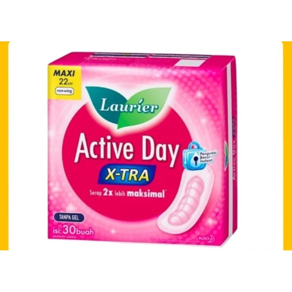 LAURIER ACTIVE DAY SUPER MAXI NON WING ACTIVE DAY PEMBALUT / LAURIER PEMBALUT SIANG