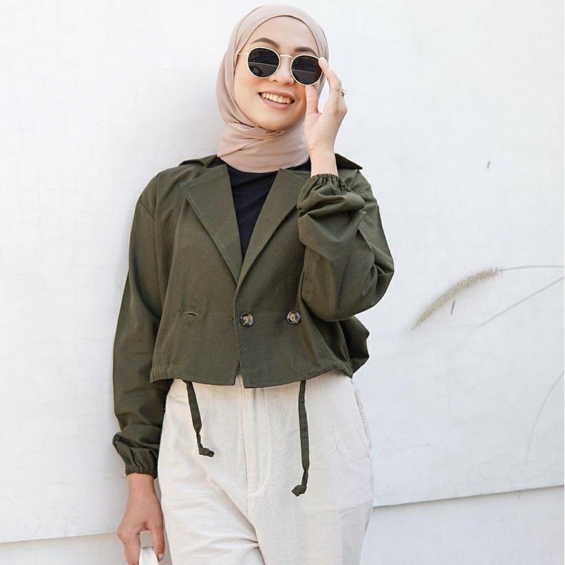 BFS - ZRD OOTD Wanita Blazer SALSA / ADARA BLAZER CROP / Blazer Hijab Friendly / Blazer Crop Kancing