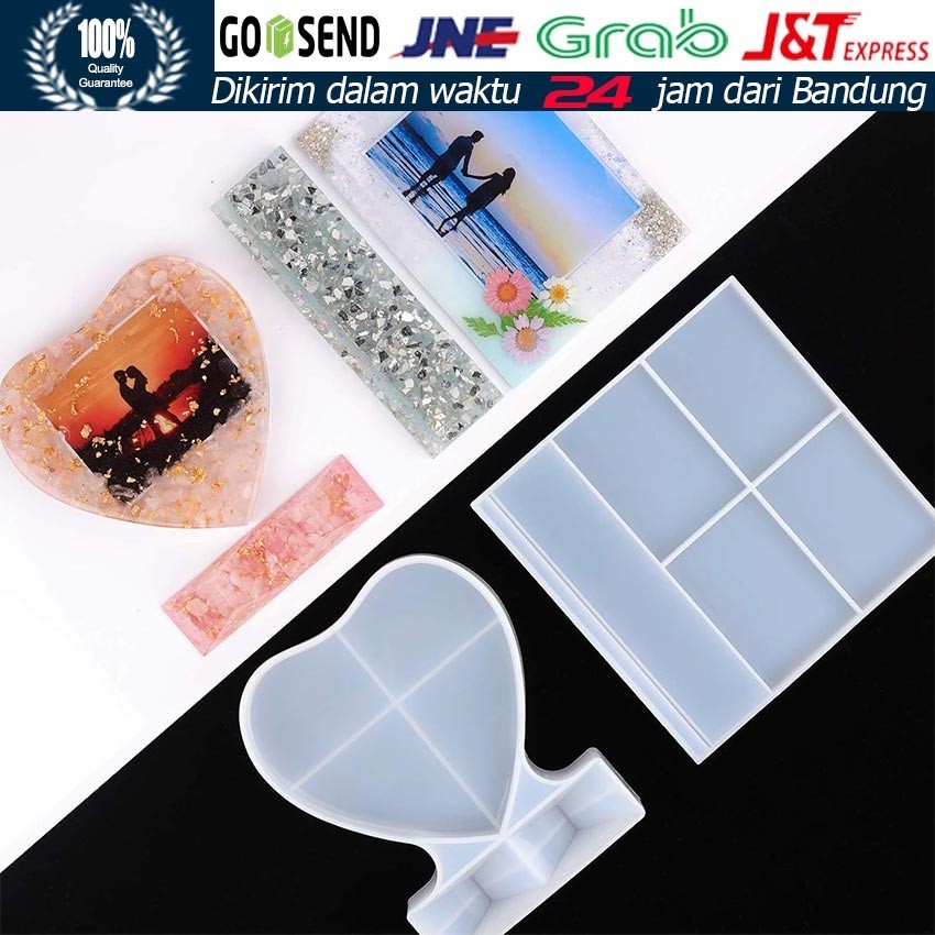 Cetakan Bingkai Foto Bentuk Hati Untuk Dekorasi / Cetakan Resin Pigura Bingkai Foto / Photo Frame DI