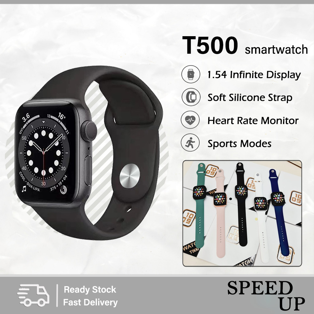 T500 Smartwatch with Silicone Strap Jam Tangan T500 + 1 Tali
