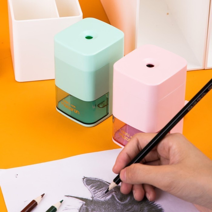 

promo ✨ -Deli Auto-feed Rautan Pensil Putar φ8mm Pisau ekstra tajam ER10604 - Hijau