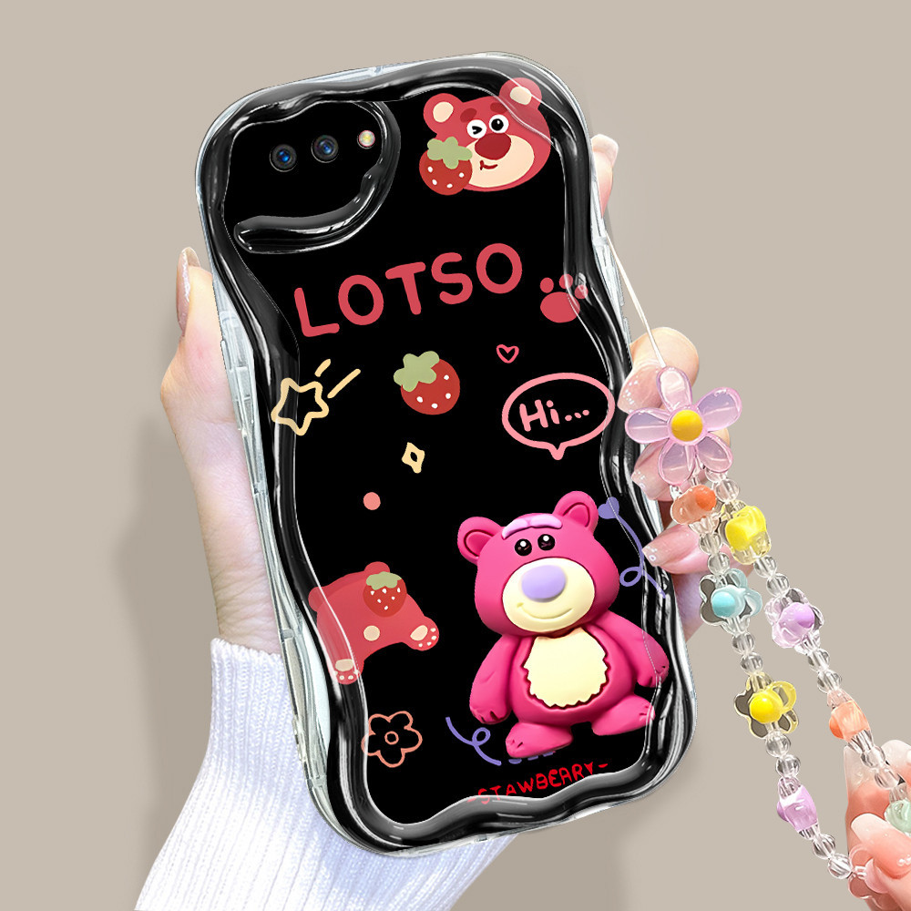 Casing Hp Untuk OPPO A3S A12E A5 Phone Case Bergelombang Cover Cute Lotso Tali Bracelet B3 4005 Soft