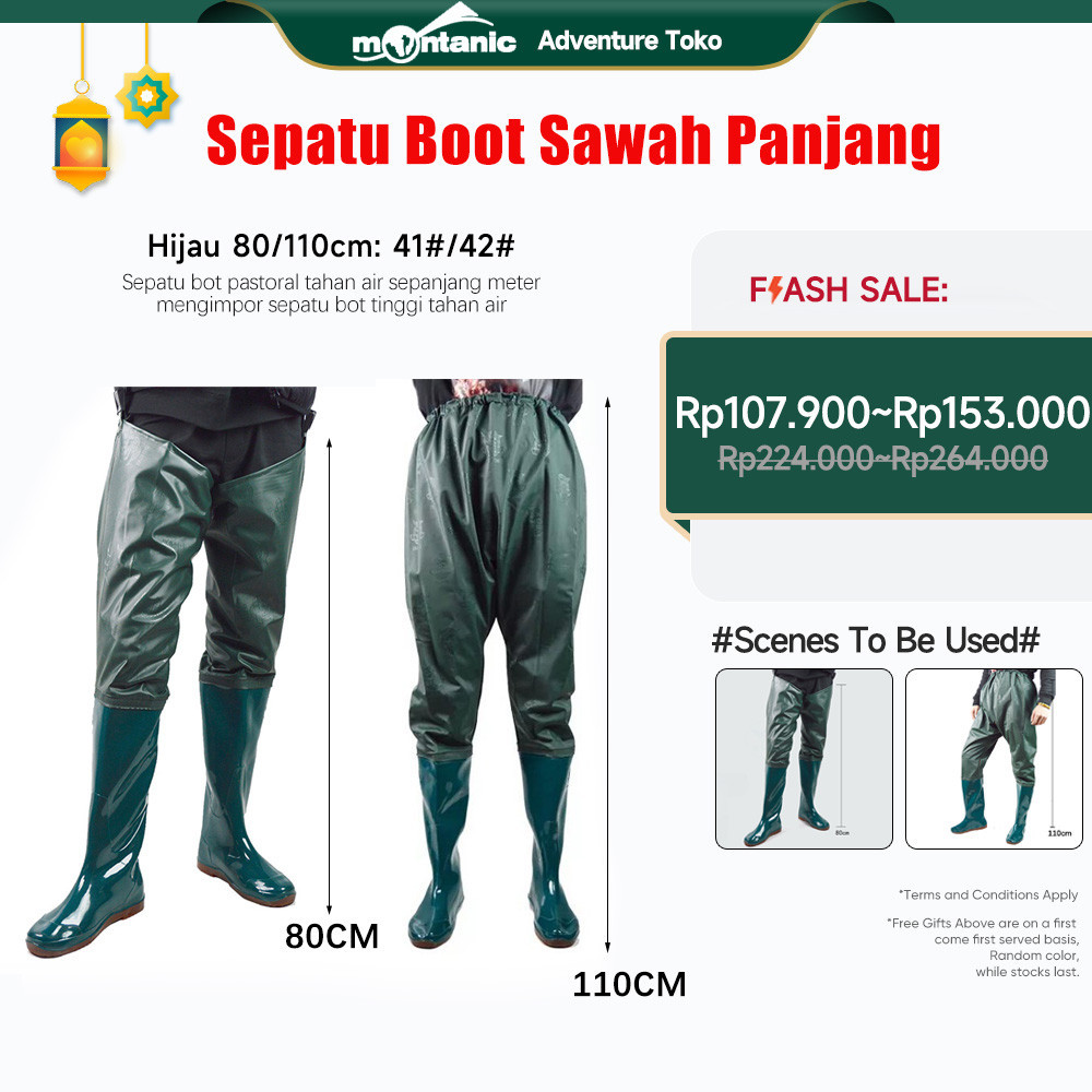 Sepatu Boot Sawah Panjang Pria Anti Air Impor Waterproof Sepatu Bot Tinggi Sepatu Boots Wanita Pria 