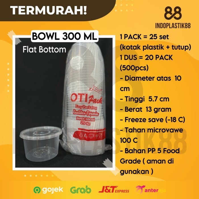 Mangkok Plastik 300ML/Thinwall Bowl/Cup Pudding/Mangkok Bulat -Otipack