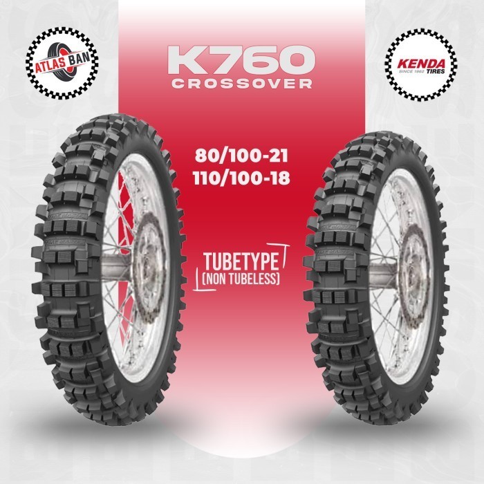 Paket Ban Motor TRAIL KENDA K760 80/100 Ring 21 - 110/100 Ring 18