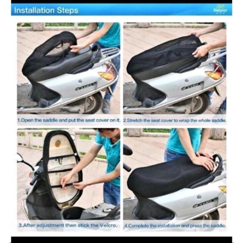 [ DELSER MOTOR ] SARUNG JARING JOK JARING MOTOR TEBAL UKURAN M L XL UNIVERSAL TAHAN PANAS HITAM ALAS