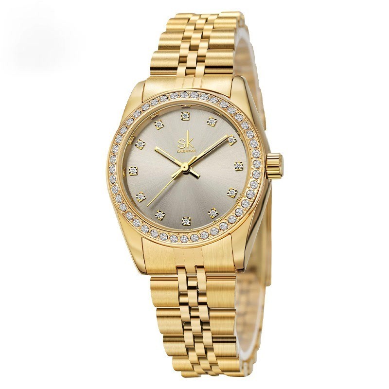 Luxury Original Waterproof Relogio Feminino Shengke Gold Bracelet Watch Women Precise Quartz Watch F