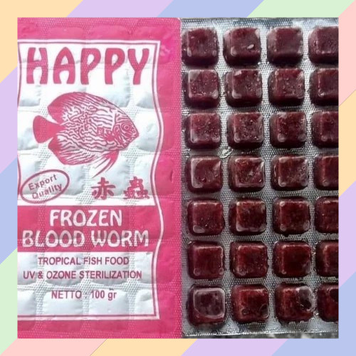 FH52 Cacing Beku Kapsul Bloodworm Frozen Cacing Darah Trey Kotak Makanan Cupang Ikan Hias FRAL