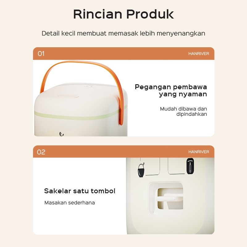 hot deals han river medan rice cooker 0.8l magic com mini 400w
