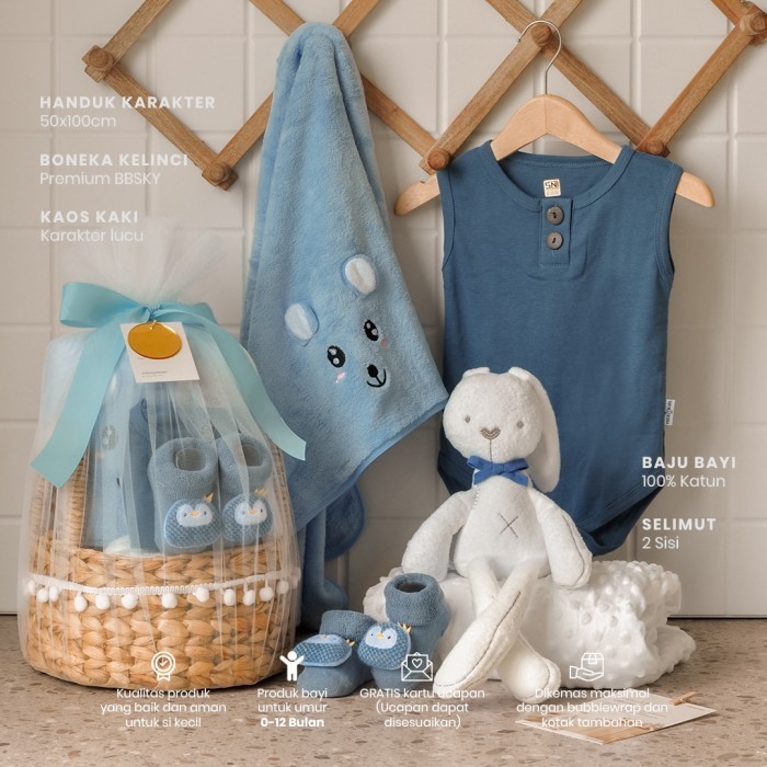 

Newborn Hampers Gift Set | Baby Hampers | Hampers Bayi | Kado Bayi - Premium Blue