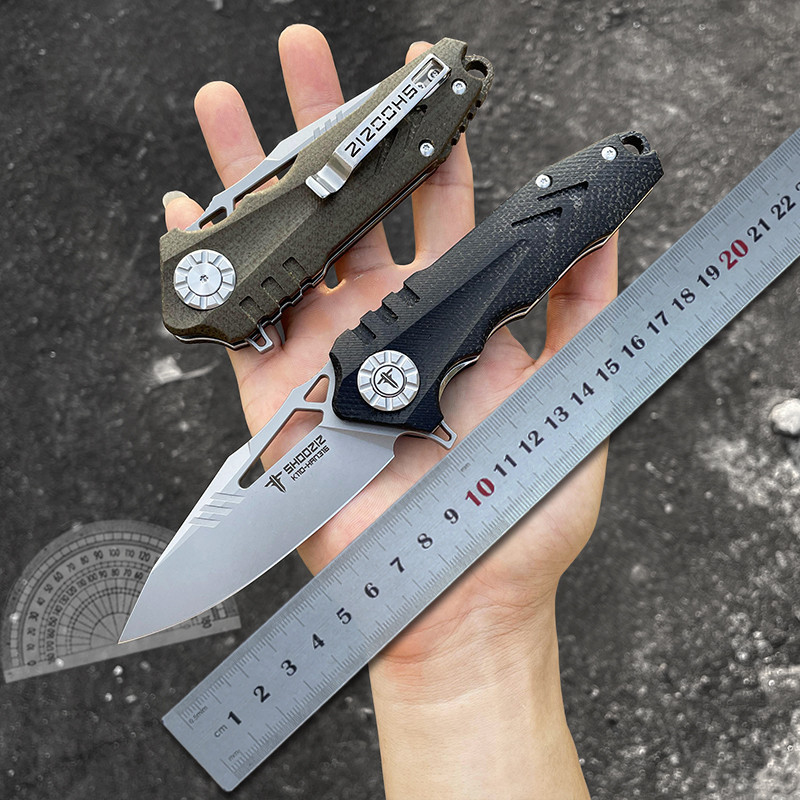 HAN316 SHOOZIZ K110 steel Flipped folding knives outdoor pocket knife Mycta handle camping Jungle hu