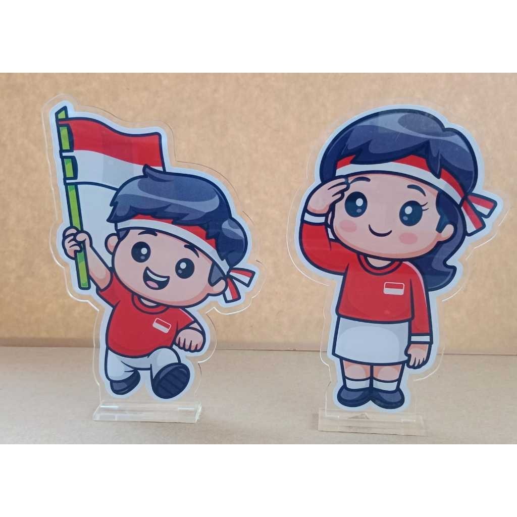 (MODEL 1, FIGUR AKRILIK SAJA) Figur Piala Agustusan/Piala Akrilik Kemerdekaan/Piala Akrilik Custome