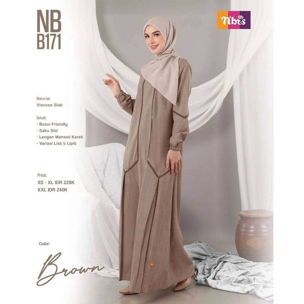 YasminShop~ Nibras Nb B171 Gamis Dewasa Terbaru