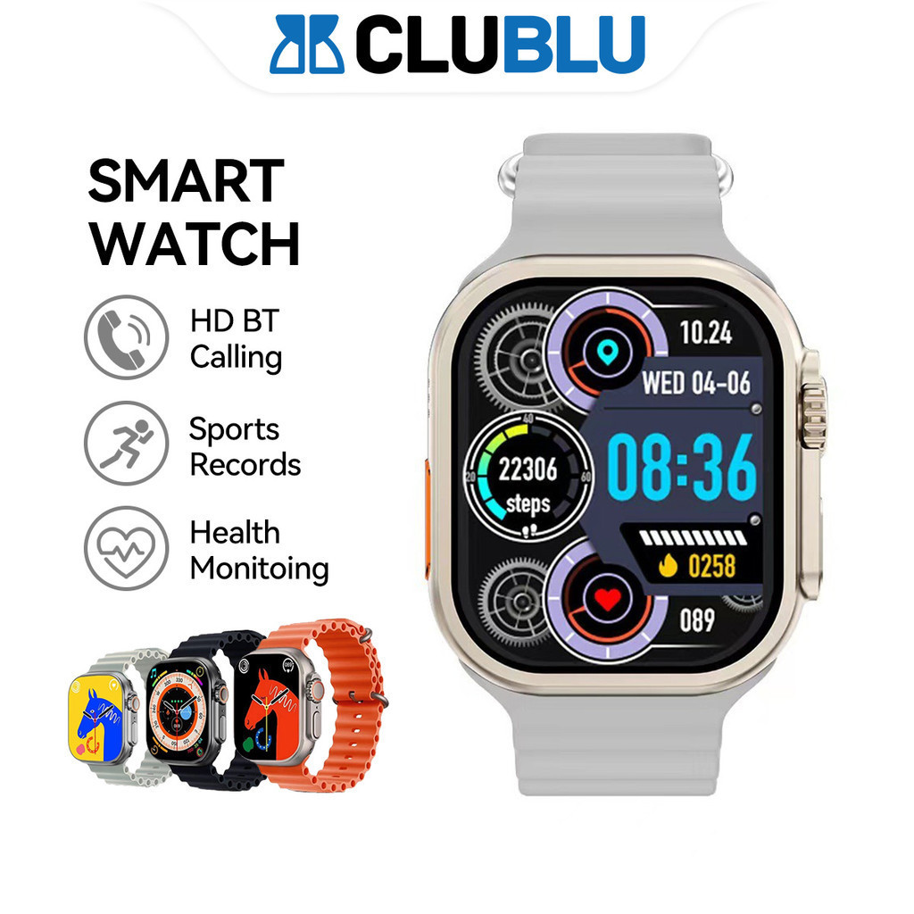 <CLUBLU> SmartWatch Ultra8 Bluetooth 1.99 Inch HD Screen Full Touch Bisa Phone Call IP68 Waterproof