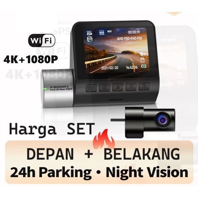 DASH CAM DASHCAM pro plus depan belakang komplit 24 jam kamera 360 mobil