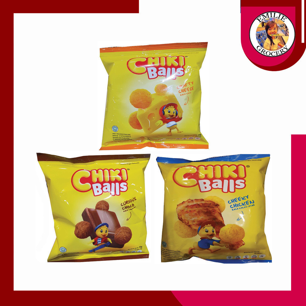 

Chiki Balls 16gram 16 gram Renceng 10 Pcs Sachet Ayam Coklat Keju Ciki