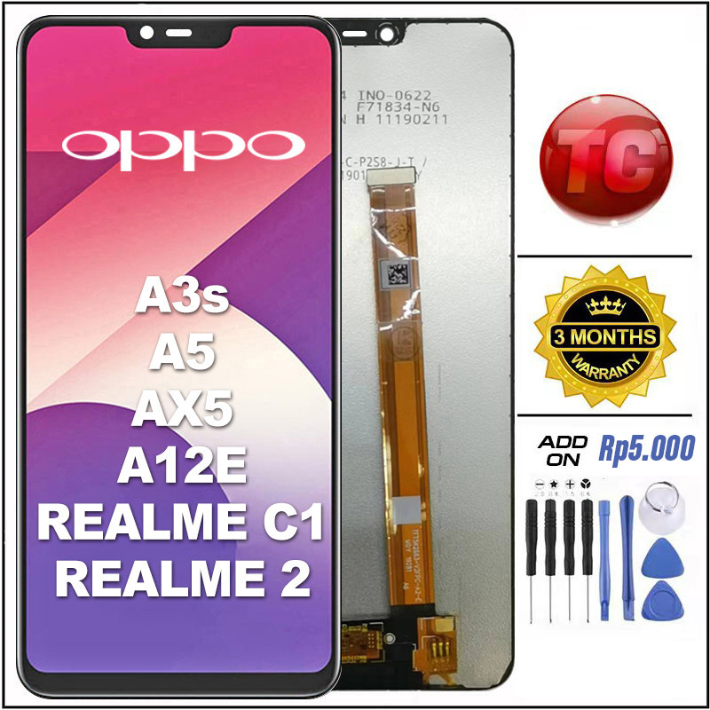 LCD OPPO A3S CPH1803 CPH1853 OPPO A5 AX5 A12E REALME C1 / REALME 2 Original 100% LCD TOUCHSCREEN Ful
