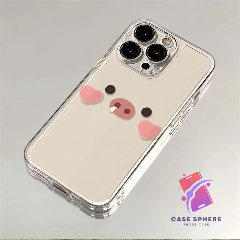 Casing Iphone Muka Babi Lucu Pig Face Premium Case Iphone 13 12 11 PRO MAX 14 15 PLUS XS XR 6+ 7+ 8 