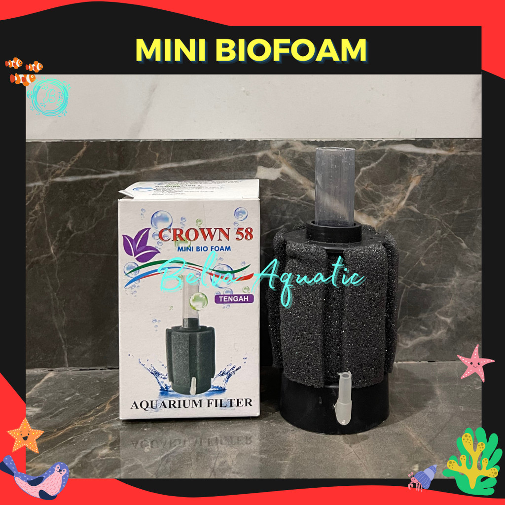 MINI BIOFOAM CROWN BIO FOAM BULAT SPONGE MINI FILTER PENJERNIH AQUARIUM KECIL