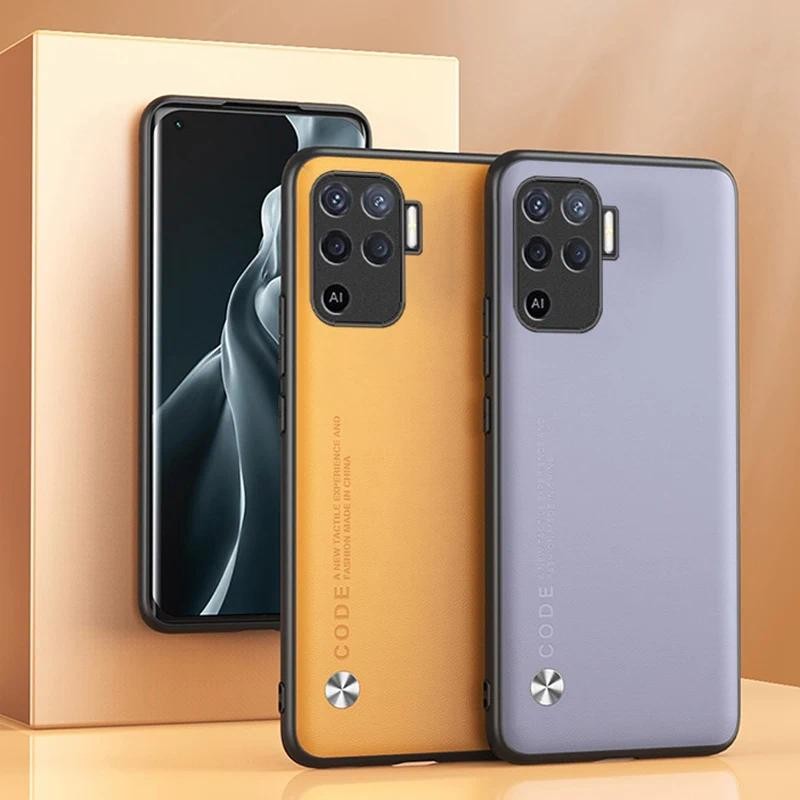 For OPPO A54 A74 A94 4G 5G case Carbon Fibre Leather Silicone Protection Back cover For OPPO A36 A76