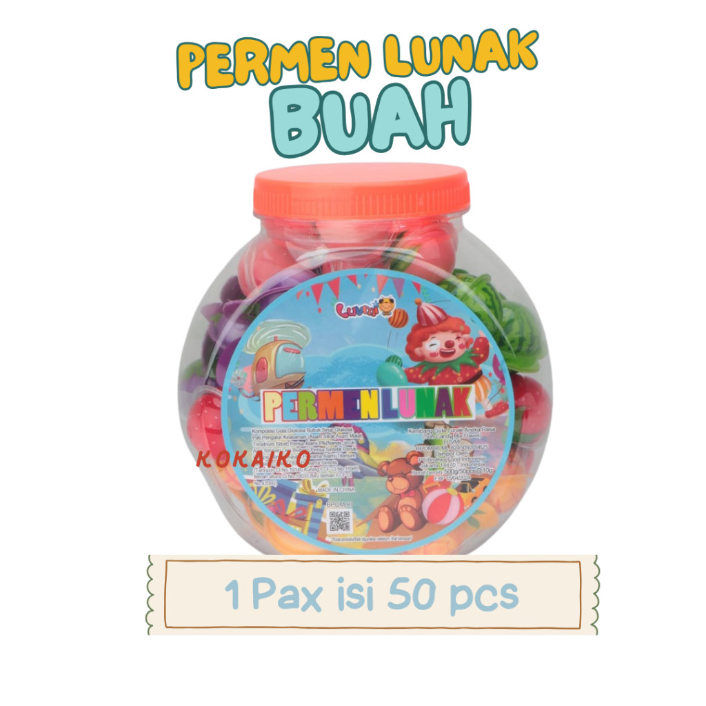 

PERMEN LUNAK JELLY 1 TOPLES ISI 50 PCS