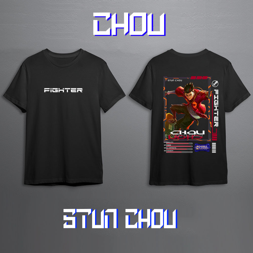 GAME - Hero Mobile Legend CHOU FIGHTER MLBB T-Shirt - Baju Kaos - Cotton Combed 24s