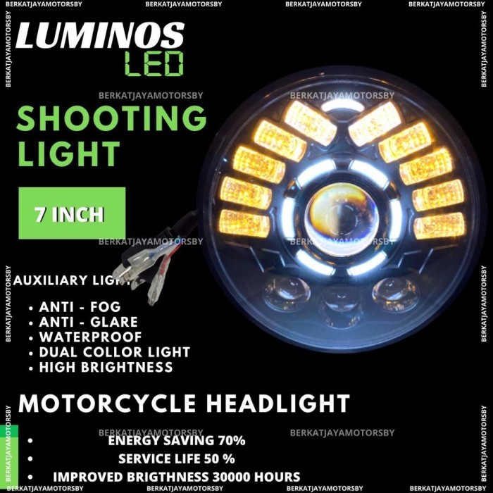 LAMPU BILED DAYMAKER 7 INCH LED LUMINOS SUDAH STANDAR LOGO DOT SAE