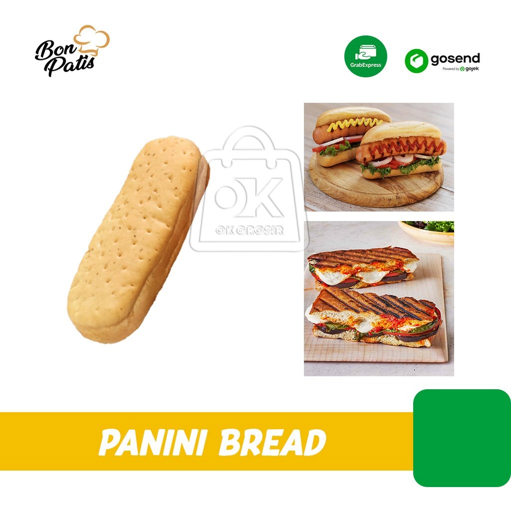 

Roti Panini Bread Bonpatis Roti Lapis Italia Sandwich Hotdog Panini Frozen (KHUSUS INSTANT)