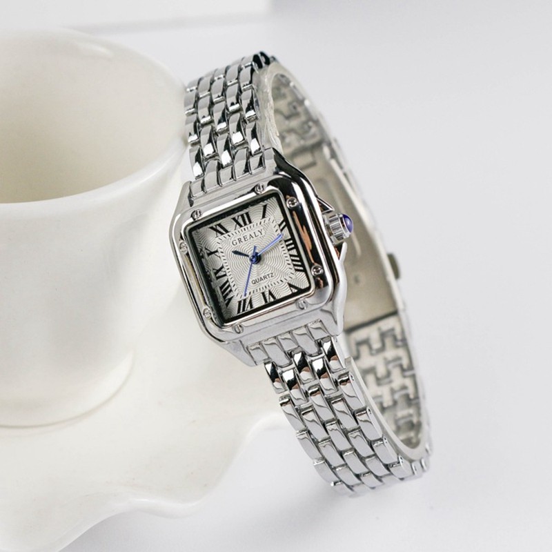 Women's Fashion Square Watches 2021 Brand Ladies Quartz Wristwatch Classic Silver Simple Femme Steel