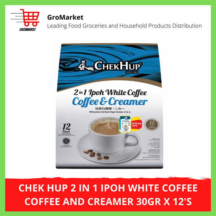 

Chek Hup 2 in 1 Ipoh White Coffee No Sugar Added 30gr x 15 - 12 Sachets