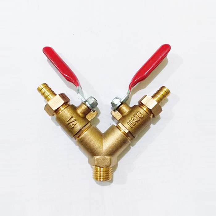 Keran Kran Kompresor Angin 1/4 Inch Cabang 2