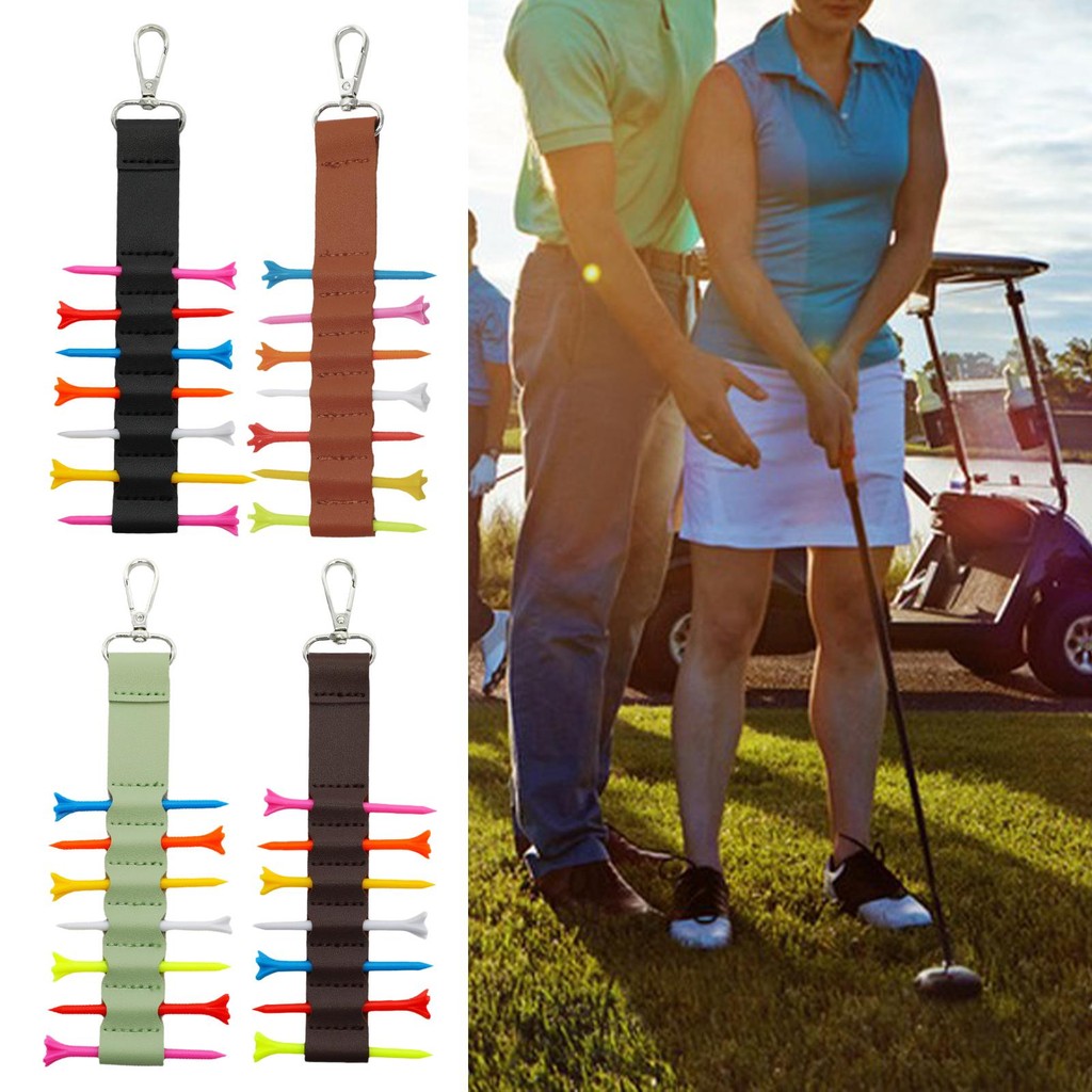 Golf Tee Storage Pouch Bag PU Container Waist Pack Golf Training Accessories Display Case Golf Tee H