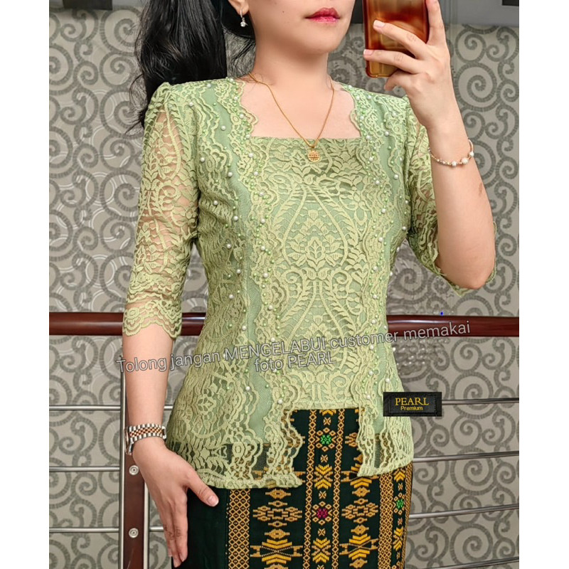 Atasan Kebaya Modern - Blouse Brokat Renda -Kebaya Wisuda / Blus Renda Kekinian by Miss Nauli