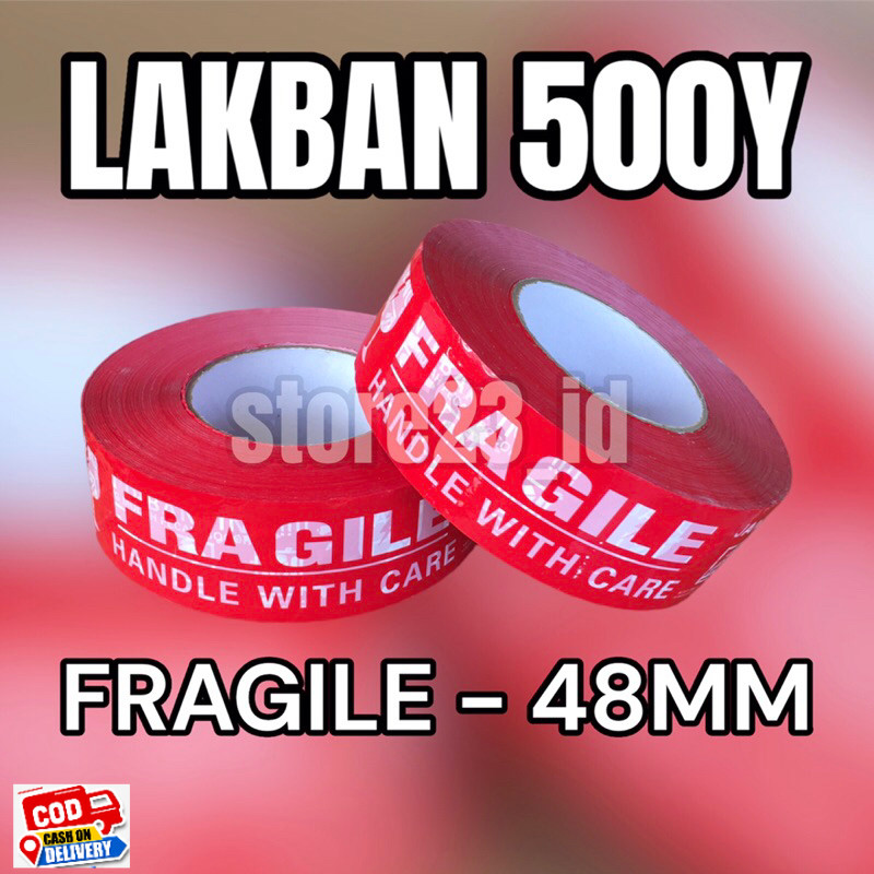 

ISOLASI FRAGILE 48MM X 500Y / LAKBAN FRAGILE 48MM X 500YARD / LAKBAN FRAGILE JUMBO 48 MM X 500 Y