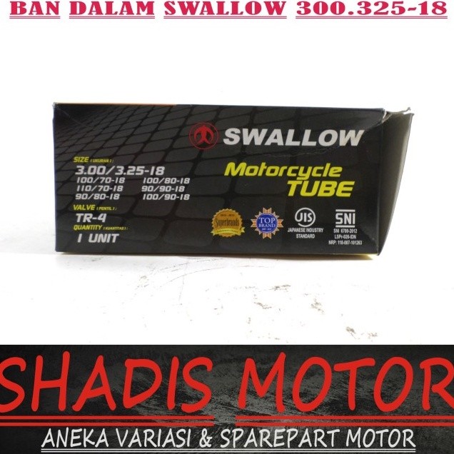Ban Dalam Motor Merk Swallow Ukuran 300/325 ( 100/70 100/80 110/70 90/90 90/80 100/90 ) Ring 18