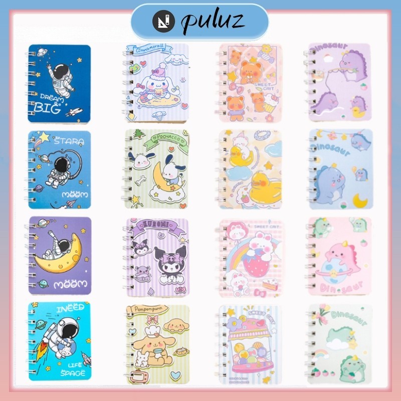 

80 Lembar A7 Notebook Spiral Motif Gambar Kartun Lucu / Buku Catatan Kecil Diary Book / Buku Tulis Anak Kecil
