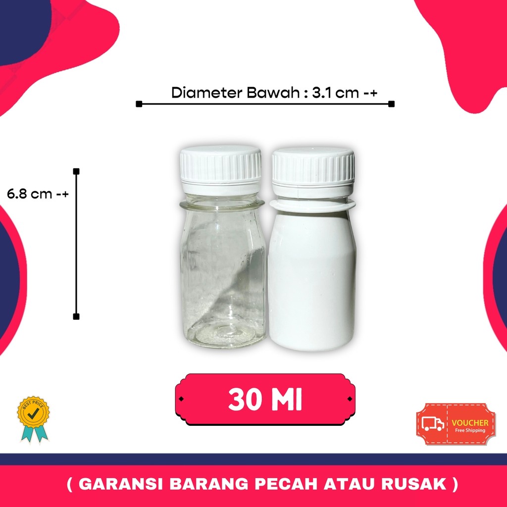 Botol Plastik Kapsul 30ml | Botol Zamzam 30 ml | Botol Obat 30ml | Botol Jelly 30 Ml