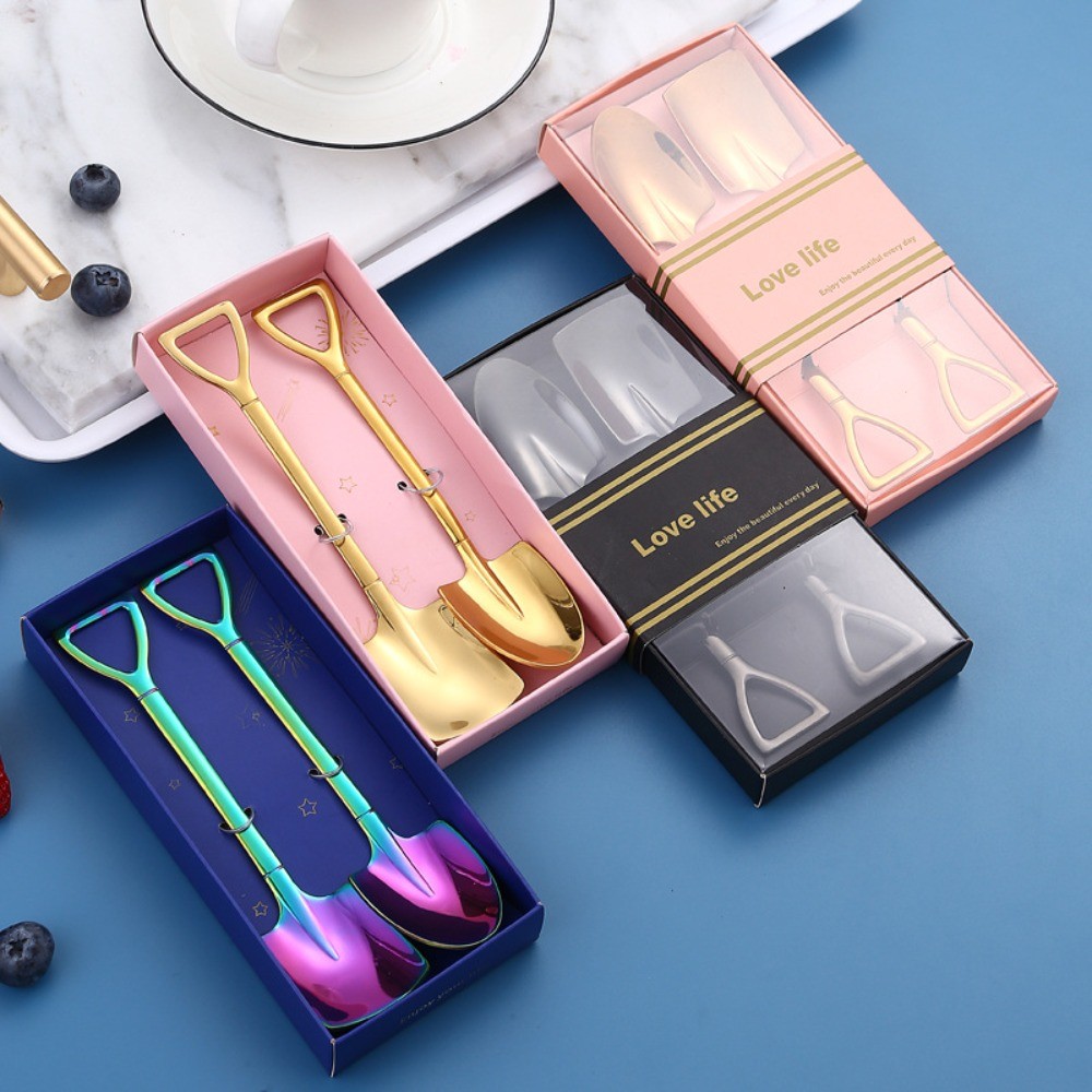 Gift Box Set Stainless Steel Shovel Spoon Watermelon Spoon Dessert Spoon Ice Cream Spoon Creative Go