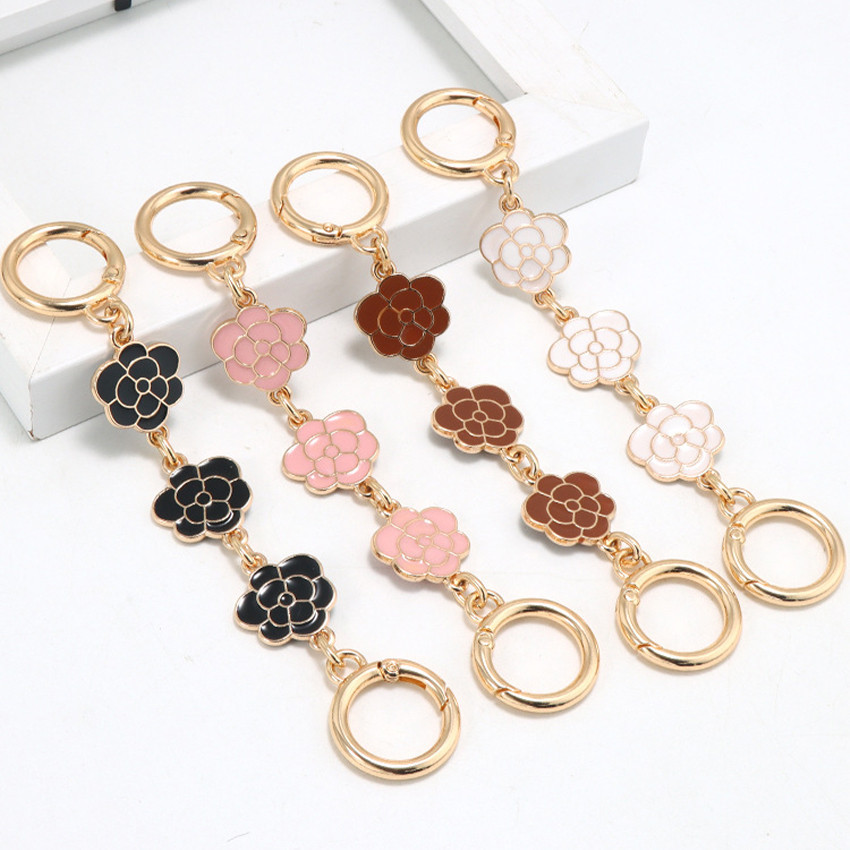Bag Chain Extender (Bunga Camelia) Strap Extender Tas Chain Adjuster Connector Bag Chain Rantai