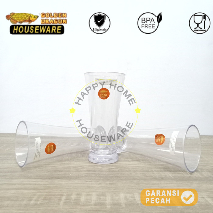 GOLDEN DRAGON Gelas Plastik Jus Slim 310ml |Gelas Resto | Gelas Cafe 876