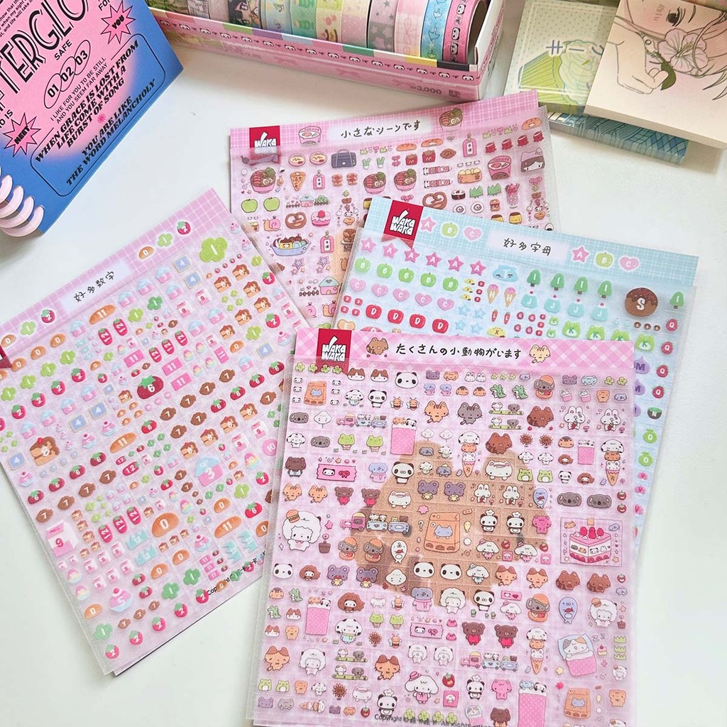 

Kawaii Square Stickers Cute Animal Decorative Stickers for Scrapbook Stationery Diy Arts Crafts Album Materials Sticker