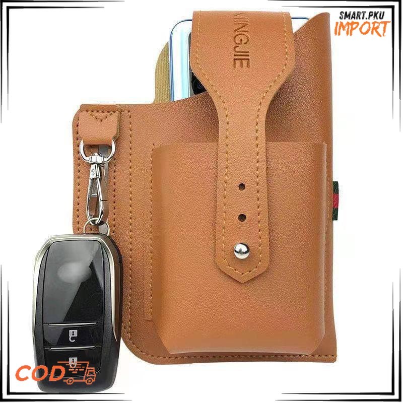 SARUNG DOMPET HP Pinggang PRIA Kulit Asli 100% OSSHP01 DOMPET MULTIFUNGSI