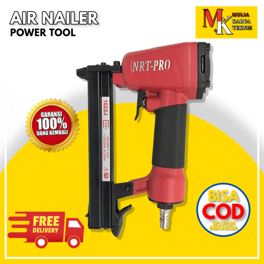 Nrt Pro Air Nailer Alat Mesin Paku Tembak  F1022 Power Tool Tools Paku Listrik Angin Kayu Triplek Tr