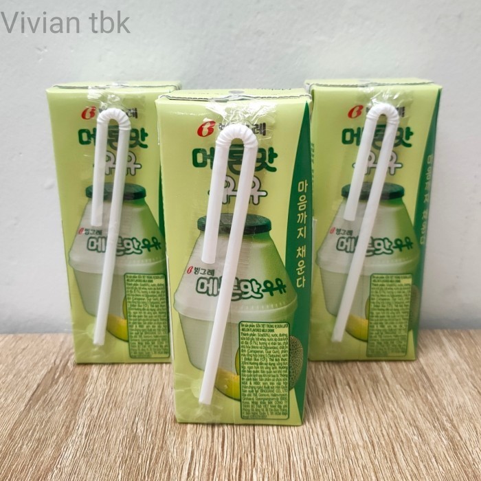 

vv Binggrae Melon Milk 200ml - Susu Korea Rasa Melon Bingre UHT Bingrae