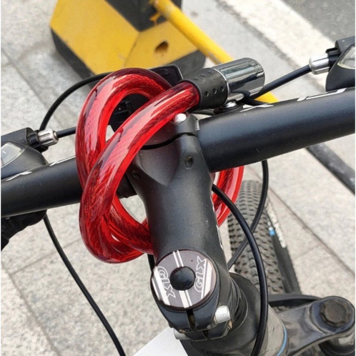Cable Lock Kunci Gembok Sepeda Helm Kunci Kabel Pengaman Motor Helm Pentol Baja Karet Kawat Ban Anti
