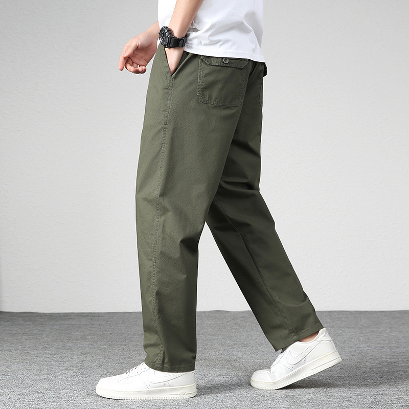 

Mens casual Cargo Cotton Pants Men Pocket Loose Straight Pants 2023 Autumn New Male Brand Clothing Jogger Sports Work Trousers