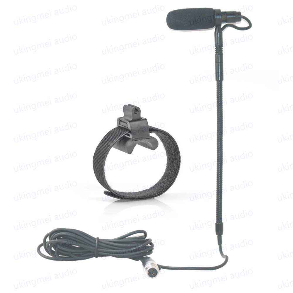 Musical Instrument Condenser Microphone for Flute and Clarinet with Gooseneck Mic for Belt-pack Tran