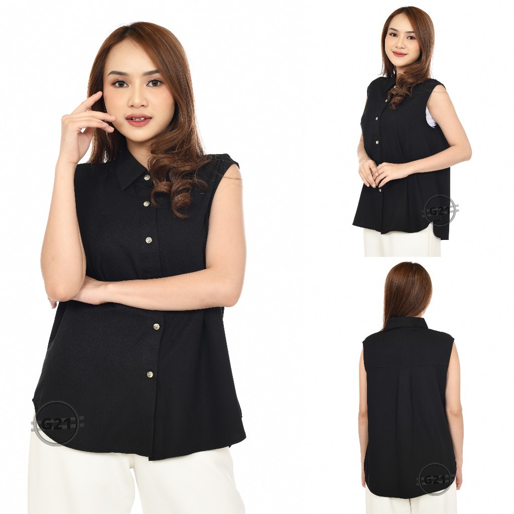 BLANIK ORIGINAL Kemeja Yukensi Atasan Tanktop Wanita Lengan Buntung Tanpa Lengan Dalaman Jas Blazer 