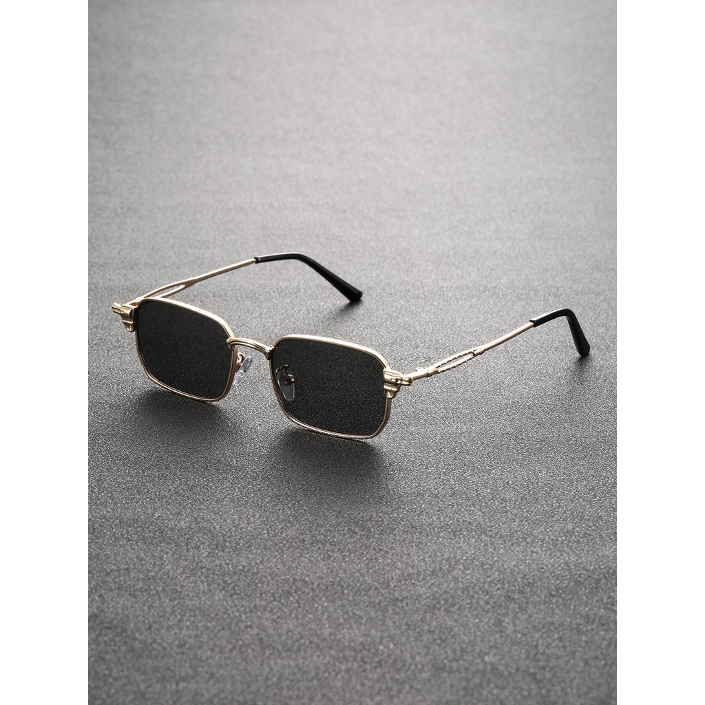 1pc Unsex Square Frame Punk Hollow Out Design Steel Sunglasses For Outdoor Travel Rave Party Driving